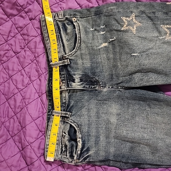 Lucky Brand Stella Skinny Star Embroidered Distressed Jeans - Picture 7 of 10